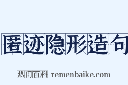 匿迹隐形造句是什么意思的图片